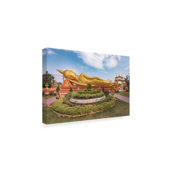 Philippe Sainte-Laudy 'Reclining Golden Buddha' Canvas Art,16x24